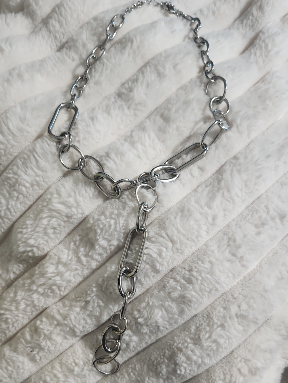 Silver Link Statement Necklace - Women's Fashion Jewelry